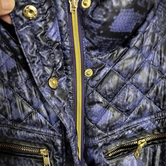 4523) Rocawear Y2K Women Purple Snake Print Puffer Winter Jacket Large - Picture 5 of 14